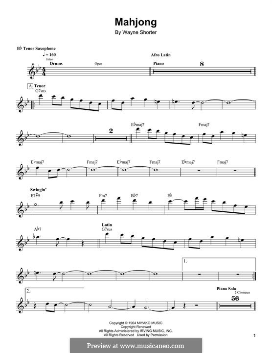 Mahjong: For tenor saxophone by Wayne Shorter