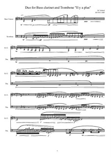 Duo for trombone and Bass clarinet, MVWV 1049: Duo for trombone and Bass clarinet by Maurice Verheul