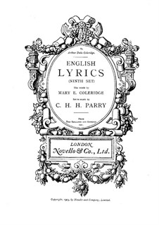 English Lyrics. Book 9: English Lyrics. Book 9 by Charles Hubert Hastings Parry