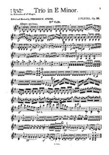 String Trio in E Minor, Op.16: Violin II part by Ignaz Pleyel