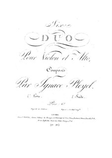 Six Duos for Violin and Viola, Op.4: Book I – parts by Ignaz Pleyel