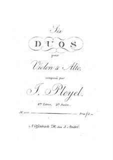 Six Duos for Violin and Viola, Op.4: Book II – parts by Ignaz Pleyel