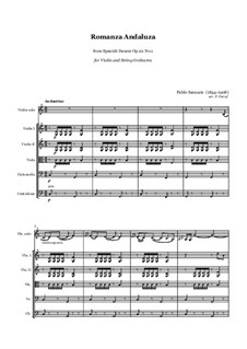 Romanza Andaluza, Op.22: For violin and strings orchestra by Pablo de Sarasate