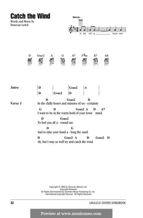Catch the Wind: For ukulele by Donovan Leitch
