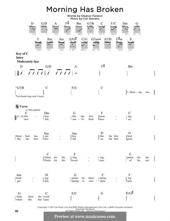 Morning Has Broken: For guitar with tab by Cat Stevens