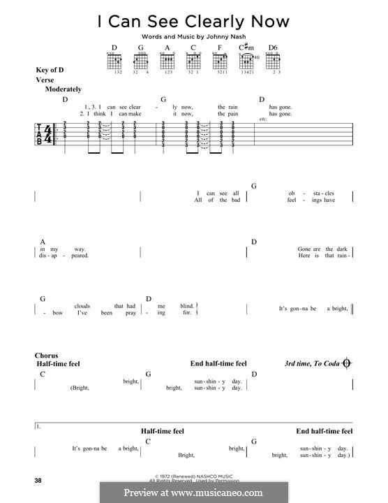 I Can See Clearly Now: For guitar with tab by Johnny Nash