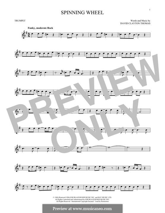 Spinning Wheel (Blood, Sweat & Tears): For trumpet by David Clayton Thomas