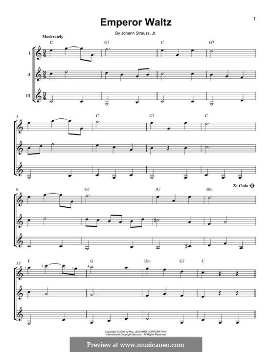 Emperor Waltz, Op.437: For any instrument by Johann Strauss (Sohn)