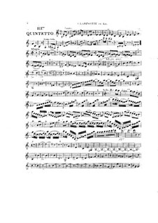 Woodwind Quintet in A Major, Op.99 No.3: Clarinet part by Anton Reicha