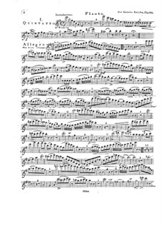 Woodwind Quintet in E Minor, Op.88 No.1: Flute part by Anton Reicha