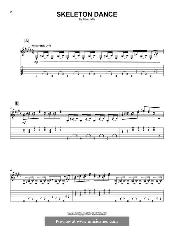 Skeleton Dance by A. Jaffe - sheet music on MusicaNeo