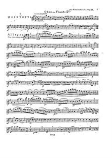 Woodwind Quintet in E Minor, Op.88 No.1: Oboe or flute II part by Anton Reicha