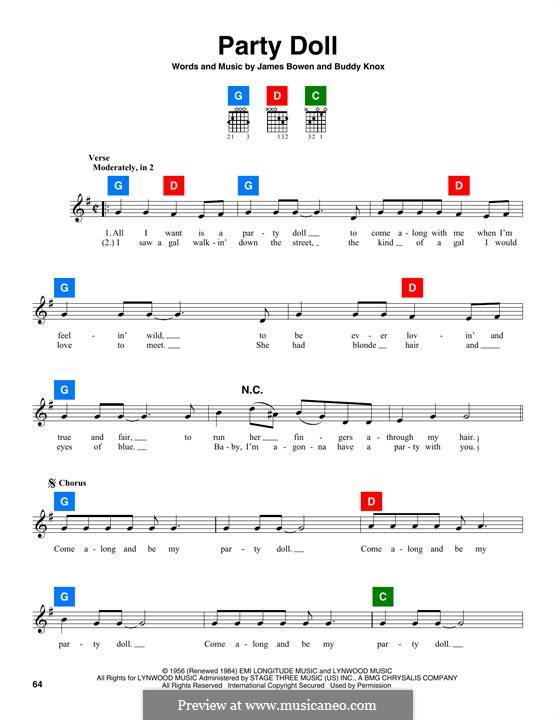 Party Doll (Buddy Knox): Lyrics and chords by James Bowen