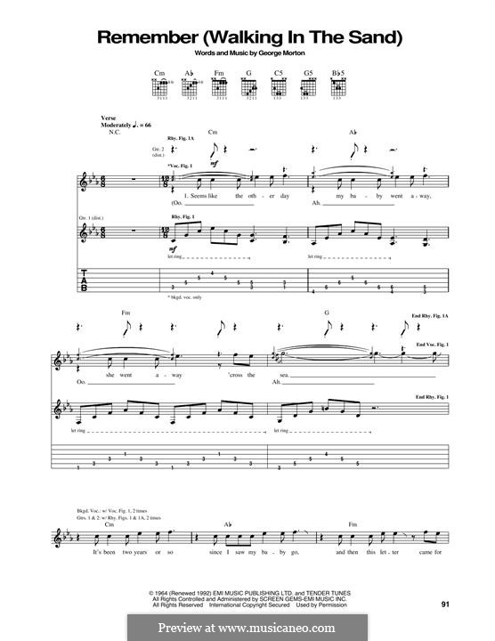 Remember / Walking in the Sand (Aerosmith): For guitar with tab by George Morton