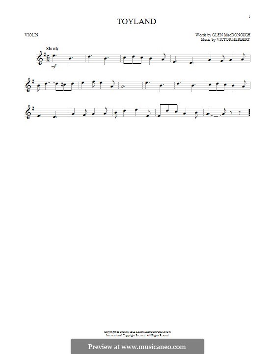 Toyland: For violin by Victor Herbert