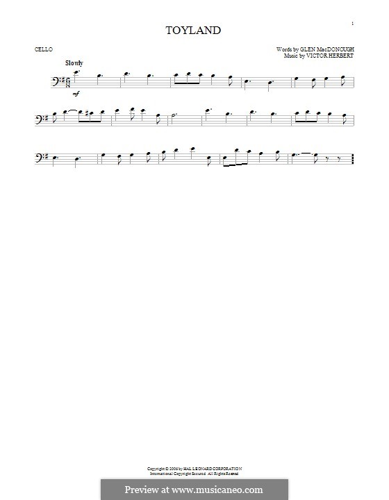 Toyland: For cello by Victor Herbert