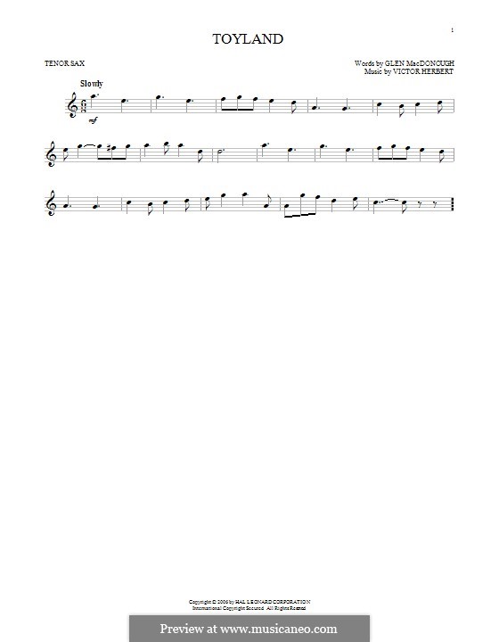 Toyland: For tenor saxophone by Victor Herbert