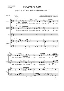 Beatus Vir - a baroque work: For SMA voices by Giovanni Giacomo Arrigoni