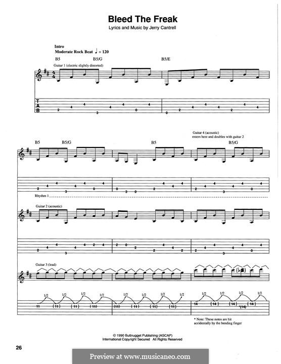 Bleed the Freak (Alice in Chains): For guitar with tab by Jerry Cantrell