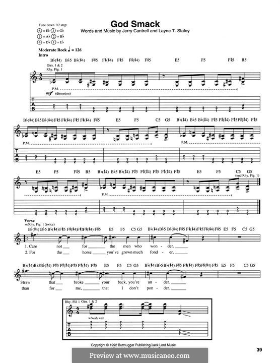 God Smack (Alice in Chains): For guitar with tab by Jerry Cantrell, Layne Staley