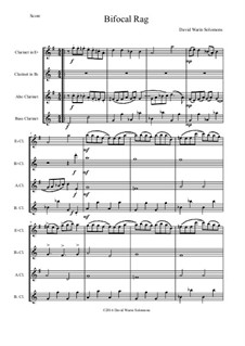Bifocal Rag: For clarinet quartet (E-flat, B-flat, Alto and Bass) by David W Solomons