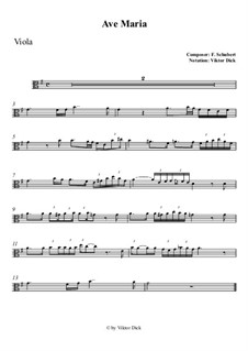 One instrument version: For viola by Franz Schubert