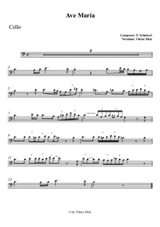 One instrument version: For cello by Franz Schubert