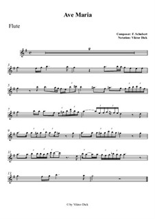 One instrument version: For flute by Franz Schubert