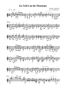 Go, Tell it on the Mountain: For guitar by folklore