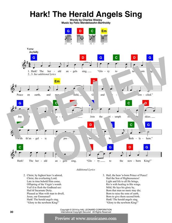 Vocal version: Lyrics and chords by Felix Mendelssohn-Bartholdy