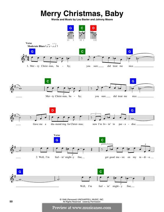 Merry Christmas Baby By J Moore L Baxter Sheet Music On Musicaneo