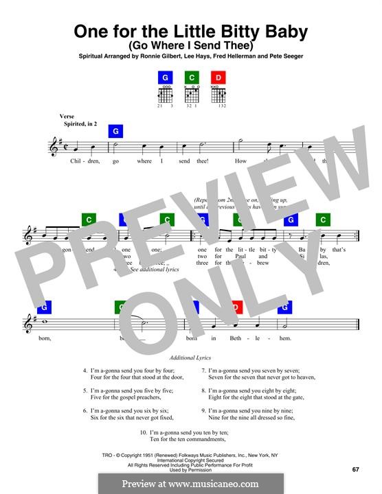 One for the Little Bitty Baby (Go Where I Send Thee) by F. Hellerman, L. Hays, P. Seeger, R