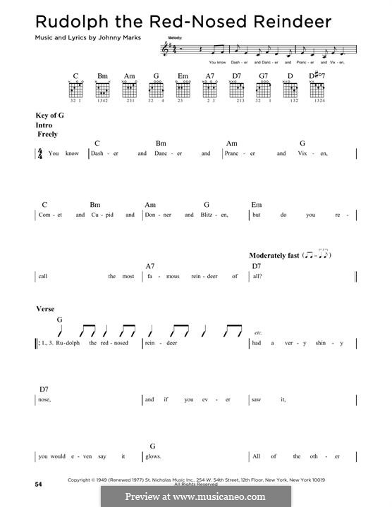 Rudolph the Red-Nosed Reindeer: For guitar with tab by Johnny Marks