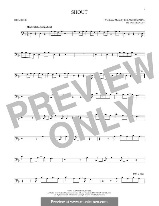Shout (Tears for Fears): For trombone by Ian Stanley, Roland Orzabal