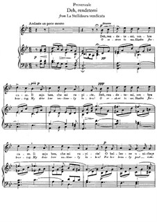 La Stellidaura vendicata. Deh, rendetemi: Piano-vocal score (G minor) by Francesco Provenzale