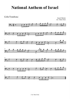 Hatikvah (With Hope): For cello by folklore