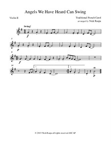 Angels We Have Heard Can Swing: For string orchestra - violin II part by folklore