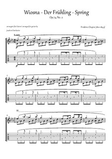 Seventeen Polish Songs, Op.74: No.2 Wiosna (Spring), for guitar by Frédéric Chopin