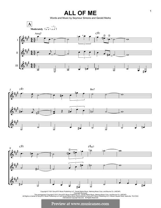 All of Me: For any instrument by Seymour Simons, Gerald Marks