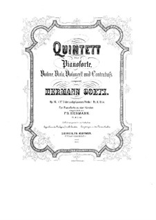 Piano Quintet in C Minor, Op.16: Full score by Hermann Goetz