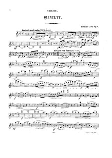 Piano Quintet in C Minor, Op.16: Strings parts by Hermann Goetz