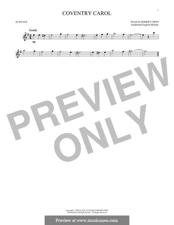 Vocal-instrumental version (printable scores): For alto saxophone by folklore