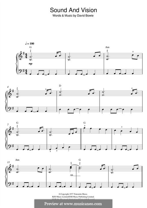 Sound and Vision by D. Bowie - sheet music on MusicaNeo