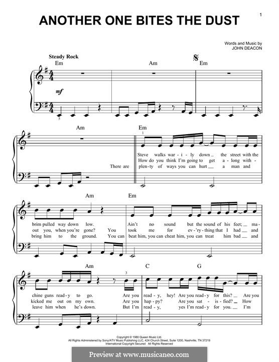Another One Bites the Dust (Queen): For piano by John Deacon