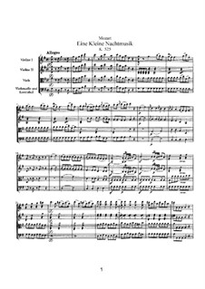 Complete Movements: Full score by Wolfgang Amadeus Mozart