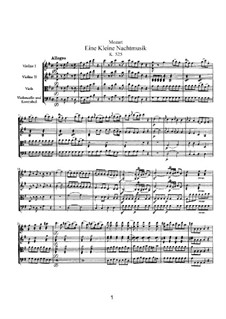 Complete Movements (Little Night Music, K.525) By W.A. Mozart On.