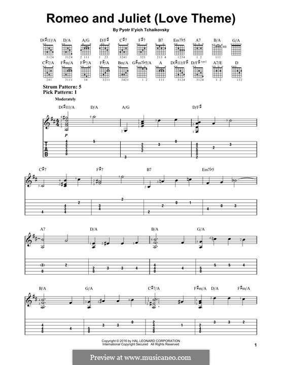 Love Theme: Arrangement for guitar by Pyotr Tchaikovsky