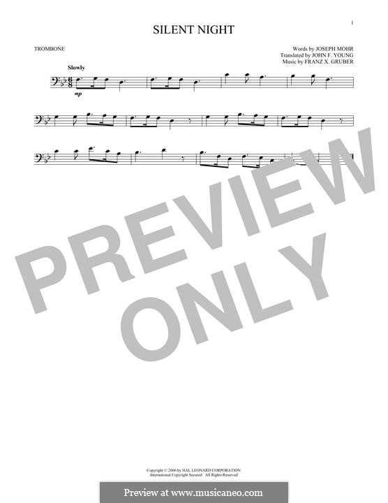 Solo instrument version (various): For trombone by Franz Xaver Gruber