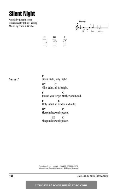 Solo instrument version (various): For ukulele by Franz Xaver Gruber