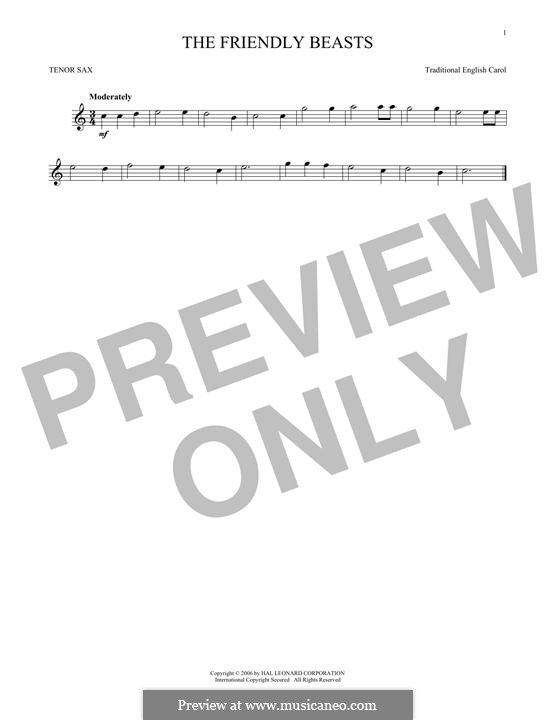 The Friendly Beasts: For tenor saxophone by folklore